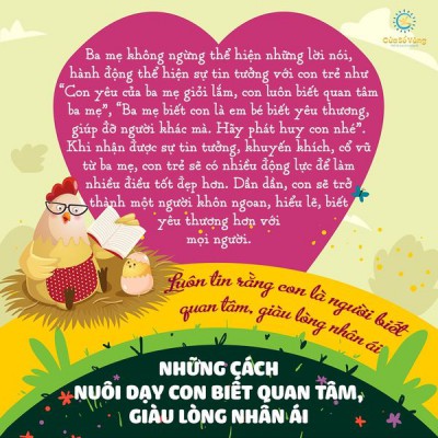NHỮNG CÁCH NUÔI DẠY CON BIẾT QUAN TÂM, GIÀU LÒNG NHÂN ÁI